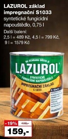 Impregnační základ na dřevo Lazurol