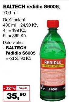 Ředidlo S6006 Barvy a laky Hostivař