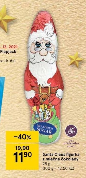 Santa Claus figurka z mléčné čokolády