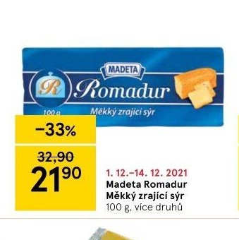 Madeta Romadur Měkký zrající sýr