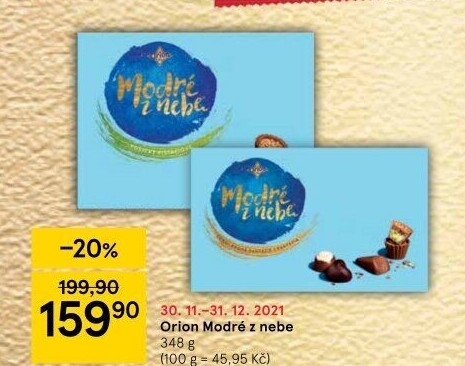 Bonboniéra Modré z nebe Orion