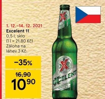 Pivo světlý ležák 11° Excelent