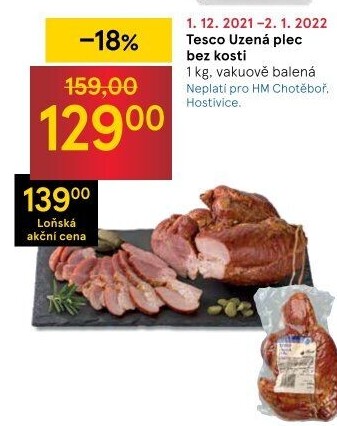 Uzená plec bez kosti Tesco