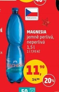 Magnesia jemně perlivá, neperlivá 1,5 l