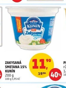 ZAKYSANÁ SMETANA 15% KUNÍN