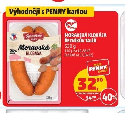 Moravská klobása Řezníkův talíř
