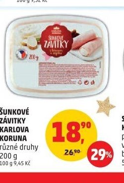 Šunkové závitky Karlova Koruna