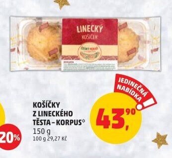 KOŠÍČKY Z LINECKÉHO TĚSTA - KORPUS 150 g