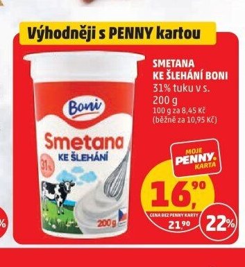 SMETANA KE ŠLEHÁNÍ BONI 200 g