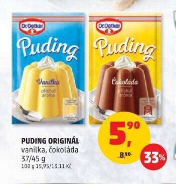 Puding Originál vanilka, čokoláda