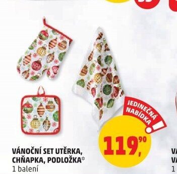 Vánoční set utěrka, chňapka, podložka