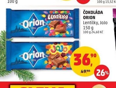 Čokoláda Orion Lentilky, JoJo