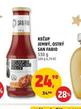 KEČUP JEMNÝ, OSTRÝ SAN FABIO 530 g