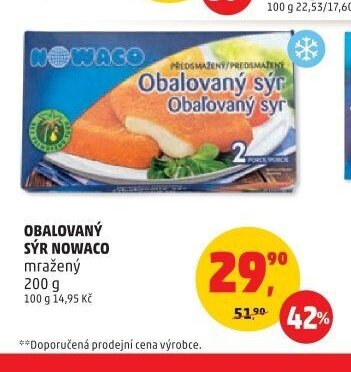 OBALOVANÝ SÝR NOWACO mražený 200 g