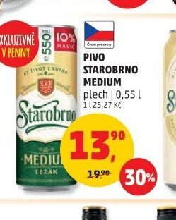 PIVO STAROBRNO MEDIUM plech 0,5 l