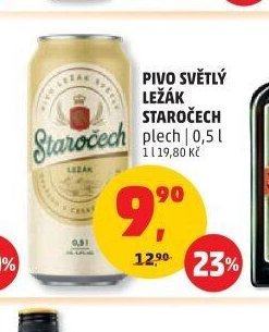 PIVO SVĚTLÝ LEŽÁK STAROČECH plech 0,5 l