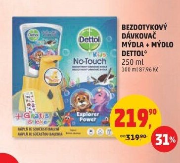 BEZDOTYKOVÝ DÁVKOVAČ MÝDLA + MÝDLO DETTOL