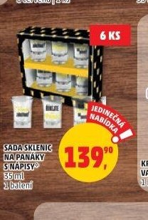 SADA SKLENIC NA PANÁKY S NÁPISY