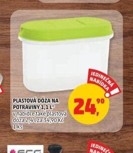 PLASTOVÁ DÓZA NA POTRAVINY 1,1 L