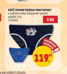 Dívčí spodní prádlo Paw Patrol