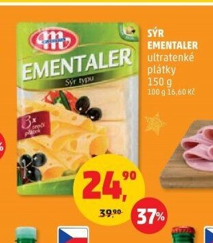 Sýr Ementaler plátky