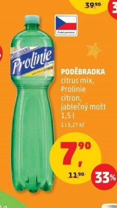 Poděbradka citrus mix, Prolinie citron, jablečný mošt