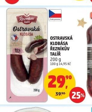 Ostravská klobása Řezníkův talíř