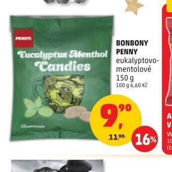 BONBONY PENNY eukalyptovo-mentolové 150g