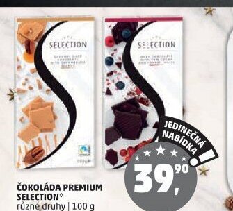 ČOKOLÁDA PREMIUM SELECTION různé druhy 100 g