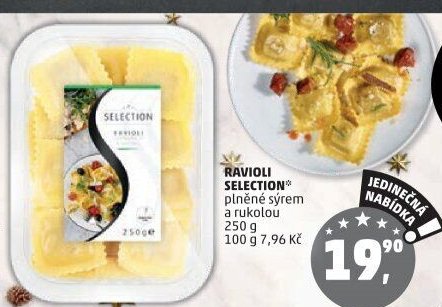 RAVIOLI SELECTION plněné sýrem a rukolou 250 g