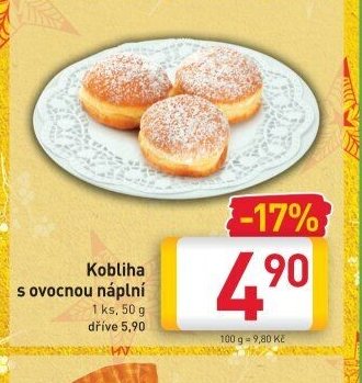Kobliha s ovocnou náplní