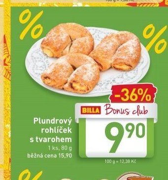 Plundrový rohlíček s tvarohem