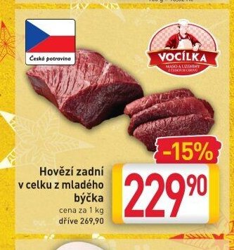 Hovězí zadní v celku z mladého býčka