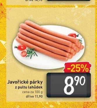 Javořické párky z pultu lahůdek