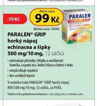 PARALEN® GRIP horký nápoj echinacea a šípky