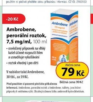 Ambrobene, perorální roztok, 7,5 mg/ml, 100 ml