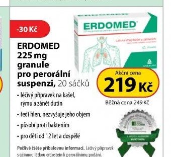ERDOMED 225 mg granule pro perorální suspenzi, 20 sáčků