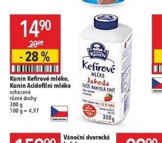 Kunín Kefírové mléko, Kunín Acidofilní mléko