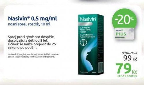 Nasivin 0,5 mg/ml nosní sprej