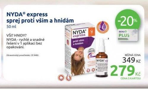 NYDA express sprej proti vším a hnidám