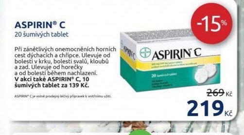 ASPIRIN C 20 šumivých tablet