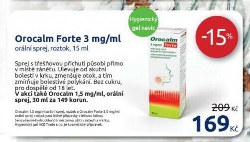 Orocalm Forte 3 mg/ml orální sprej, roztok, 15 ml