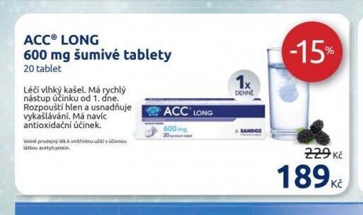 ACC LONG 600 mg šumivé tablety, 20 tablet