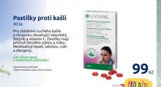 Livsane Pastilky proti kašli, 40 ks