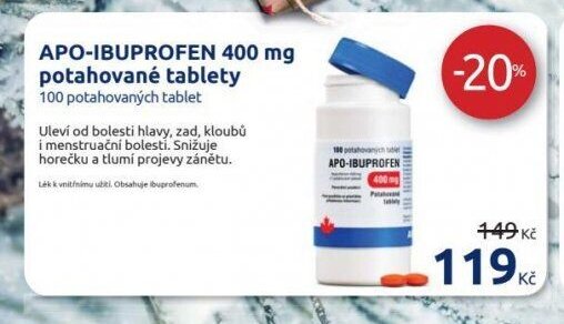 APO-IBUPROFEN 400 mg potahované tablety