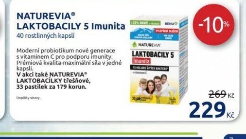 NATUREVIA LAKTOBACILY 5 Imunita 40 rostlinných kapslí