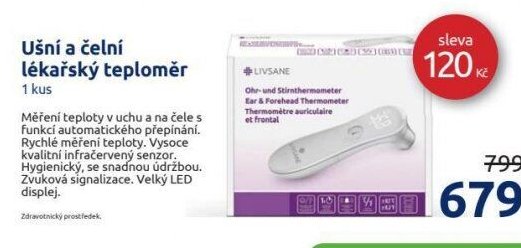 Ušní a čelní lékařský teploměr