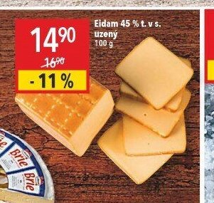 Eidam 45 % t. v s. uzený