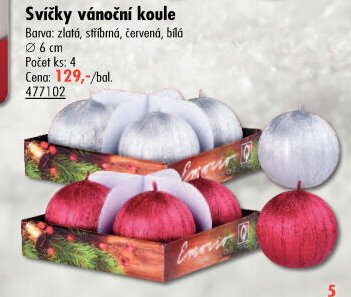 Svíčky vánoční koule