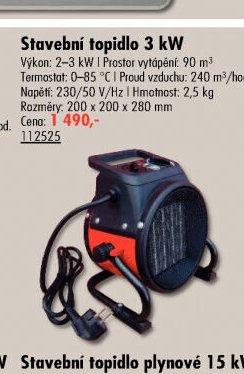 Stavební topidlo 3 kW - UNI HOBBY akcniletaky.com